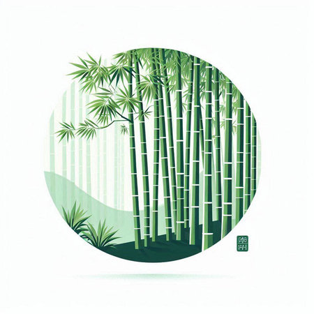 Bamboo background. Green bamboo background. Vector illustration for your design.のイラスト素材