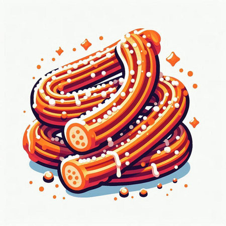 Sausage icon in cartoon style. Vector illustration of sausage icon.のイラスト素材