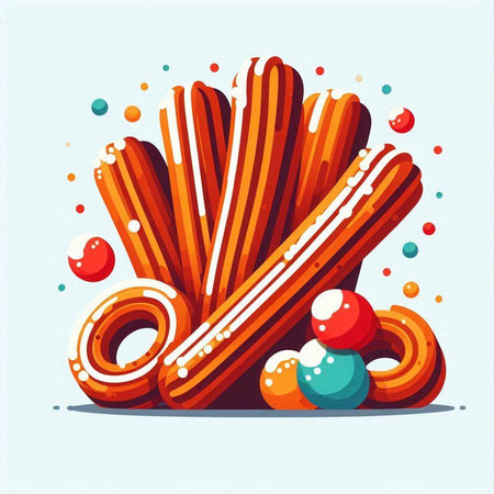 Biscuits and candies in flat style. Vector illustration.のイラスト素材