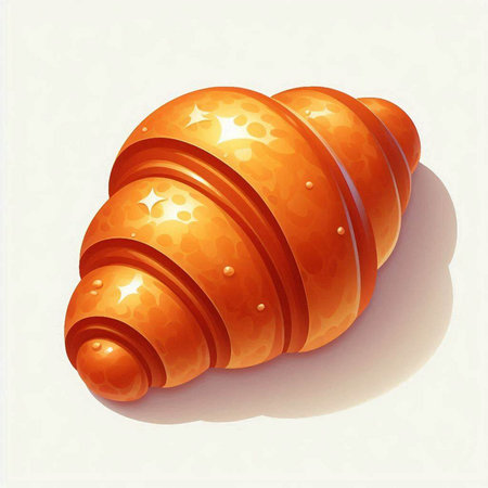 Illustration of a croissant isolated on a white background.のイラスト素材
