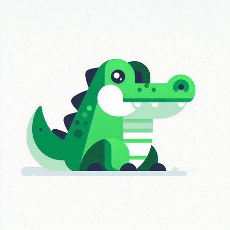Crocodile icon. Cartoon crocodile. Vector illustration.のイラスト素材