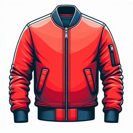 Red jacket isolated on a white background. Vector illustration for your designのイラスト素材