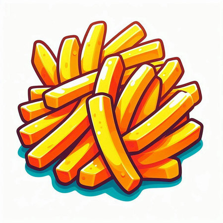 French fries. Vector illustration. Isolated on a white background.のイラスト素材