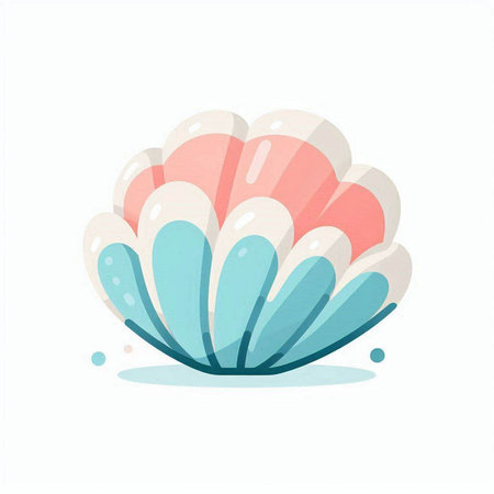 Illustration of a sea shell on a white background. Vector illustrationのイラスト素材