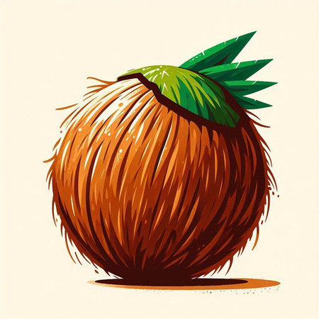 Coconut fruit. Vector illustration of a coconuts.のイラスト素材