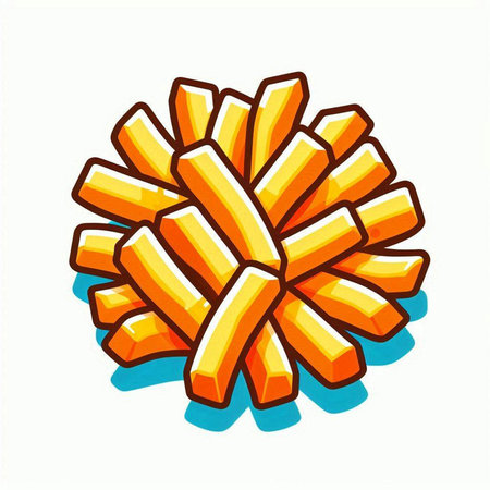 French fries isolated on white background. Vector illustration of fast food.のイラスト素材