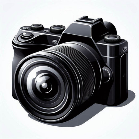 camera on a white background, vector illustration, eps 10.のイラスト素材