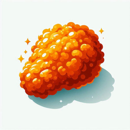 Illustration of an orange caviar on a white background with shadowのイラスト素材