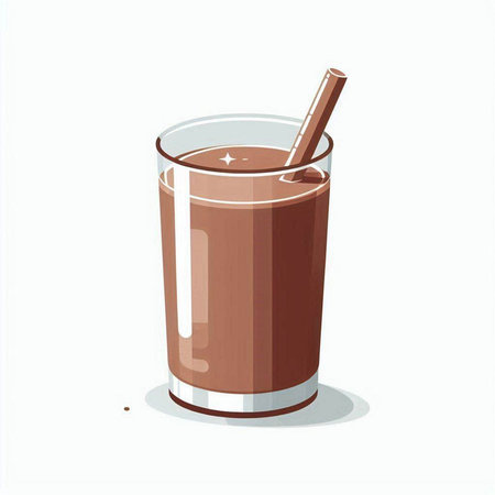 chocolate smoothie isolated on a white background. vector illustration.のイラスト素材