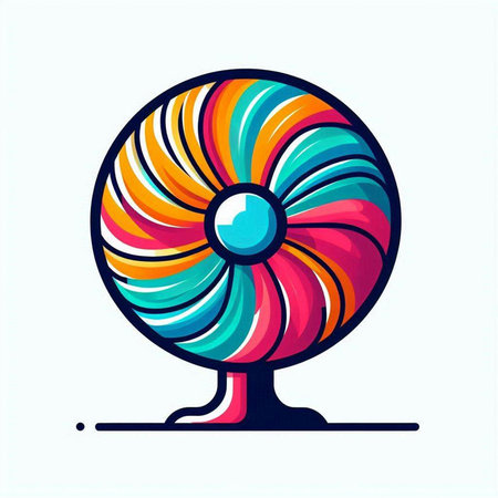 Vibrant vintage electric fan, vector illustration, eps 10のイラスト素材