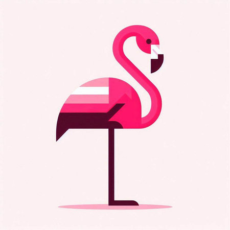 Flamingo vector illustration. Flamingo flat design. Flamingo vector illustration.のイラスト素材