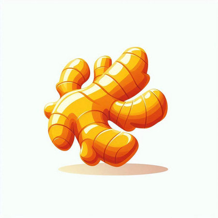 Ginger root. Vector illustration of ginger root isolated on white background.のイラスト素材