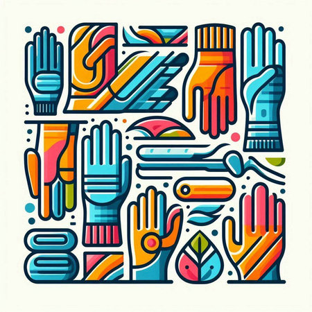 Hand drawn doodle illustration. Colorful vector design elements.のイラスト素材
