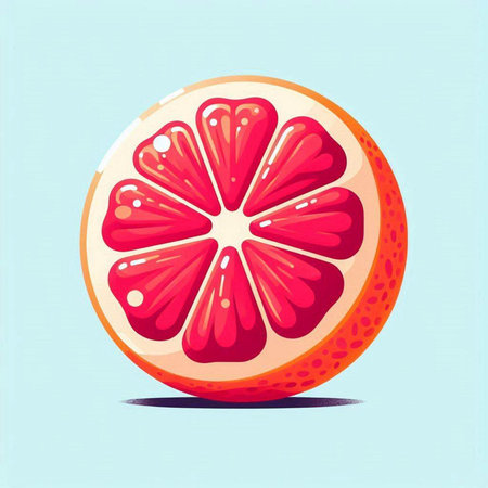 Grapefruit. Vector illustration of a slice of grapefruit.のイラスト素材