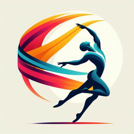 Silhouette of ballerina in dance pose. Vector illustration.のイラスト素材
