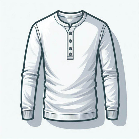 White long sleeve t-shirt isolated on white background. Vector illustration.のイラスト素材