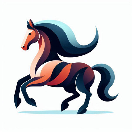 Horse vector illustration. Isolated on a white background. Vintage style.のイラスト素材