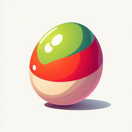 Colorful abstract sphere on a white background with shadow. Vector illustration.のイラスト素材