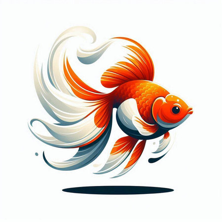 Goldfish. Vector illustration. Isolated on a white background.のイラスト素材