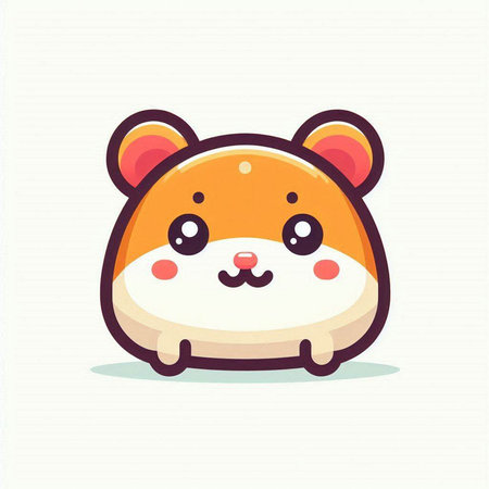 Cute hamster isolated on white background. Vector Illustration.のイラスト素材