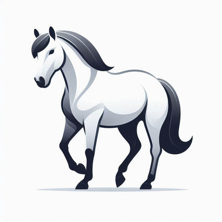 Horse on a white background. Vector illustration for your design.のイラスト素材