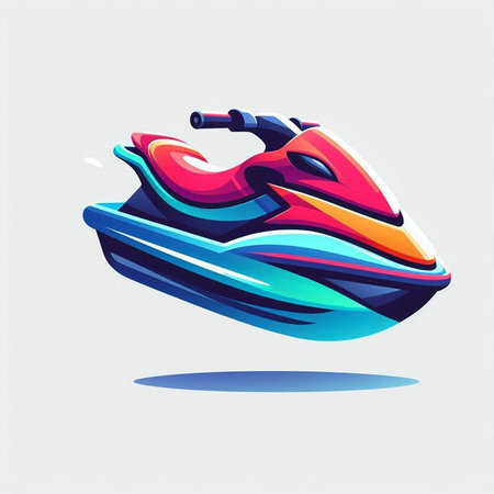 Jet ski icon. Vector illustration of fast water scooter for web design.のイラスト素材