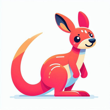 Kangaroo. Cute cartoon kangaroo. Vector illustrationのイラスト素材
