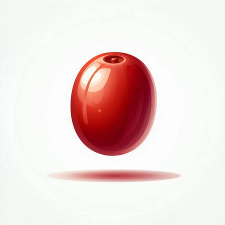 Vector illustration of a red cranberry on a white background. Isolated.のイラスト素材