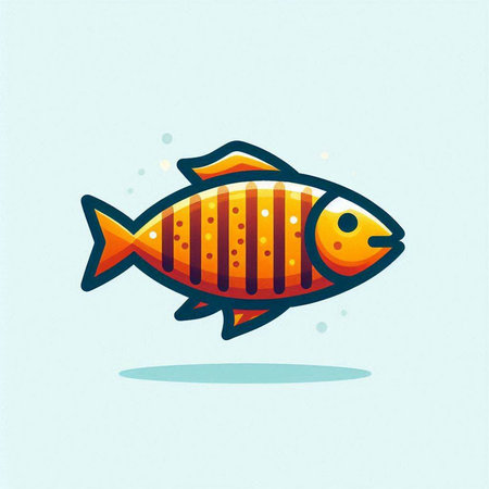 Fish cartoon icon. Vector illustration of a fish. Cartoon style.のイラスト素材