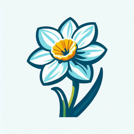 Narcissus flower. Vector illustration of narcissus flower.のイラスト素材