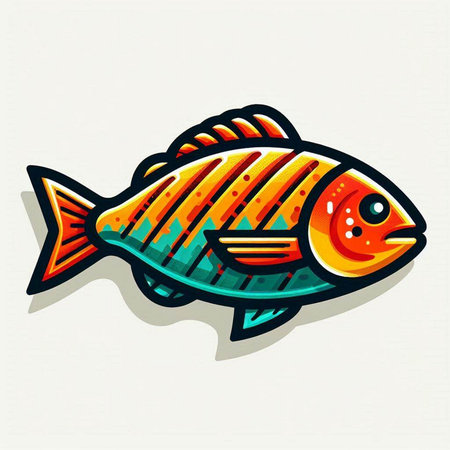 Fish logo design, vector illustration eps 10. Vector illustration.のイラスト素材