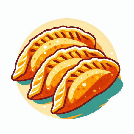 Illustration of a set of pies. Vector illustration on a white background.のイラスト素材