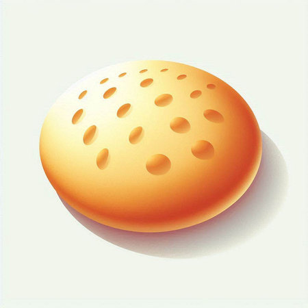 Illustration of a hamburger with holes on a white background.のイラスト素材