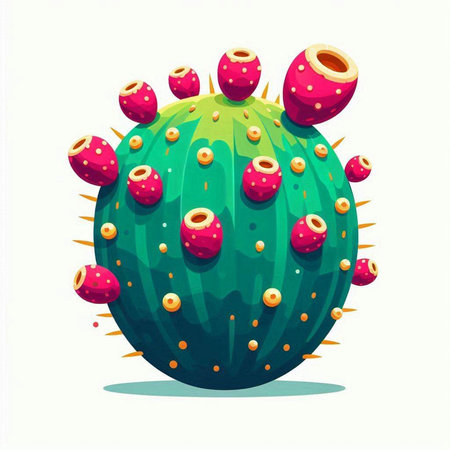 Cactus isolated on white background. Vector illustration. Cartoon style.のイラスト素材