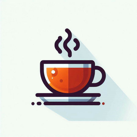 Coffee cup icon. Flat design style. Vector illustration.のイラスト素材