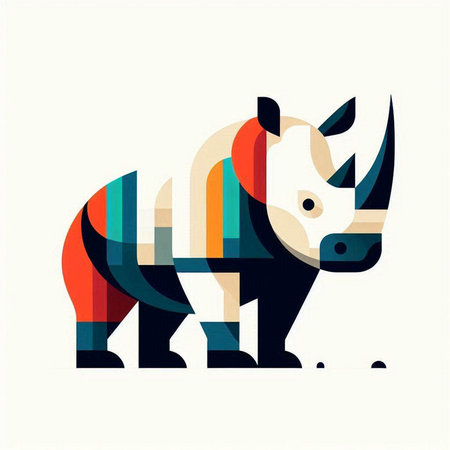 rhinoceros, rhinoceros logo, vector illustrationのイラスト素材