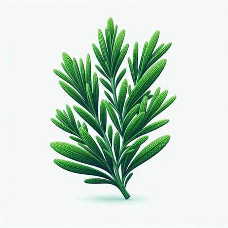 Fresh rosemary isolated on white background. Realistic vector illustration.のイラスト素材