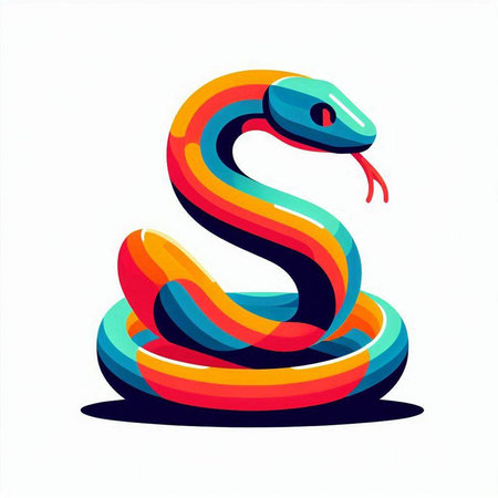 Snake icon. Vector illustration of a snake on a white background.のイラスト素材