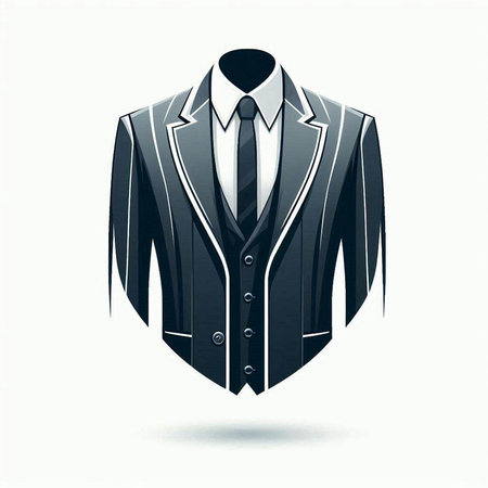 Tuxedo suit on a white background. 3d rendering.のイラスト素材