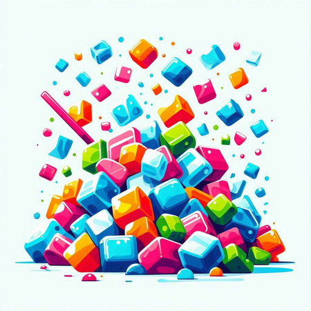 Colorful cubes on white background. Vector illustration. Eps 10.のイラスト素材