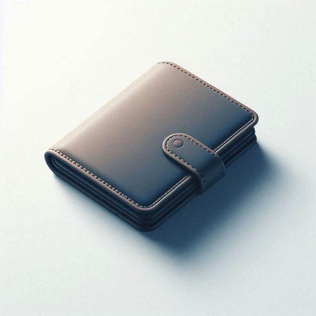 Leather wallet isolated on a white background. 3d render.のイラスト素材