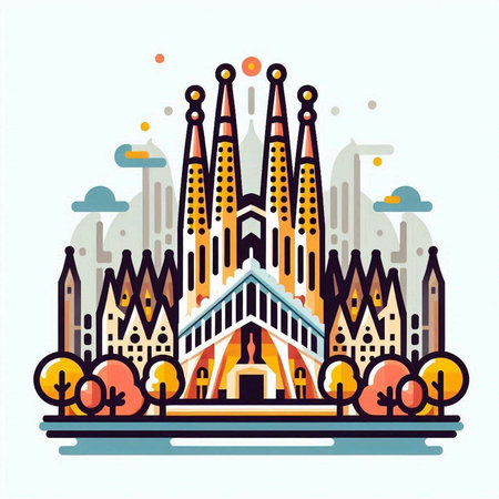 Vector illustration of St. Mary's Cathedral in Vienna, Austria.のイラスト素材