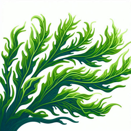 Green seaweed isolated on white background. Vector illustration for your designのイラスト素材