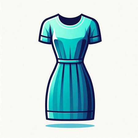 Vector illustration of a woman's dress isolated on a white background.のイラスト素材