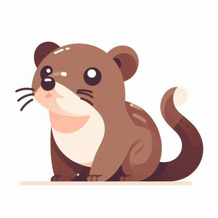 Cute otter. Vector illustration in cartoon style on white background.のイラスト素材