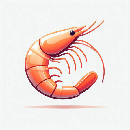 Shrimp vector illustration. Seafood icon. Seafood icon.のイラスト素材