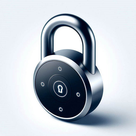 padlock on a white background, 3d render, computer generated imagesのイラスト素材