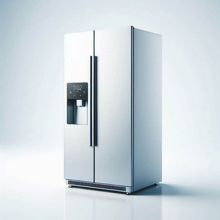 Modern Refrigerator on a white background. 3d rendering.のイラスト素材