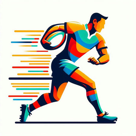 Running man, vector illustration. Sportsman in a dynamic motion.のイラスト素材