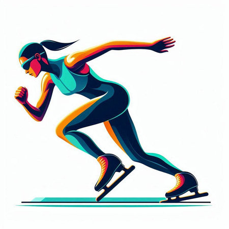Figure skating sport, figure skating. Vector illustration of a figure skating athlete.のイラスト素材